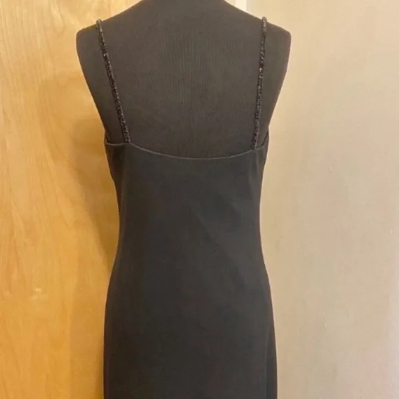 Banana Republic Black Elegant Dress With Beaded Spaghetti Straps Women’s Size 8
